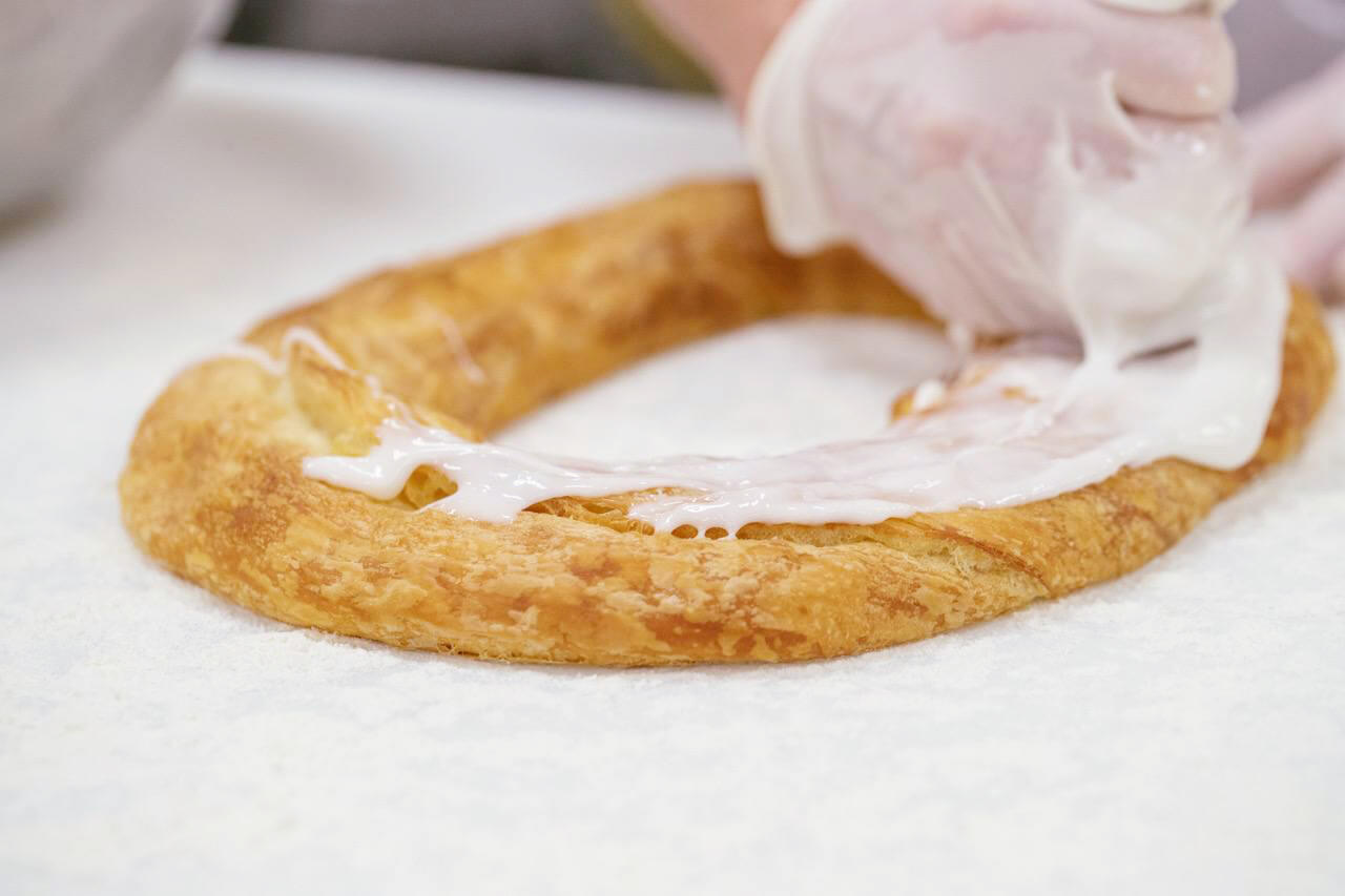 Kringle with drizzled icing